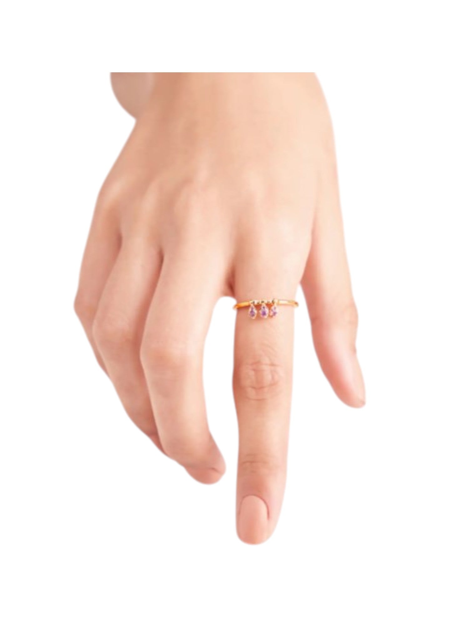 Harmony Blossom Sterling Silver Rose Gold Plated CZ Stone Light Weight Ring For Women By Kesardeep